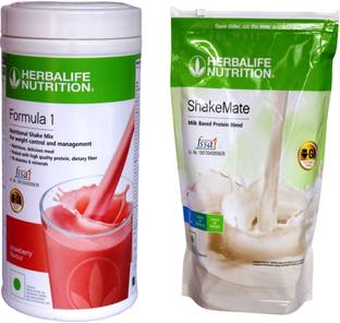 HERBALIFE Formula 1 Shake- Strawberry Flavor With Shake Mate -Vanilla Flavor For Weight Loss Protein Shake