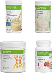Herbalife Nutrition F1 SHAKE MIX-KULFI.SHAKE MATE.PROTEIN POWDER AND KASHMIRI KAHWA (PACK OF 4) Protein Shake