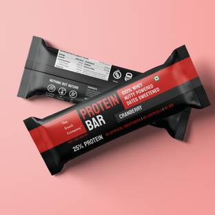 The Snack Company 12.5g Protein Bar - Cranberry 50gx2 100% Whey Protein | No Soy, No refined Sugar Protein Bars