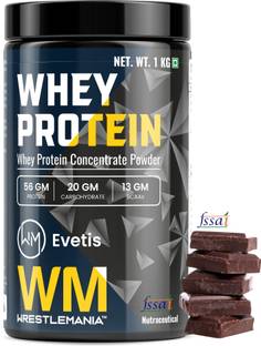 EVETIS Mass Gainer/ Weight Gainer with BCAA ,Creatine& Glutamine Chocolate 1kg Plant-Based Protein