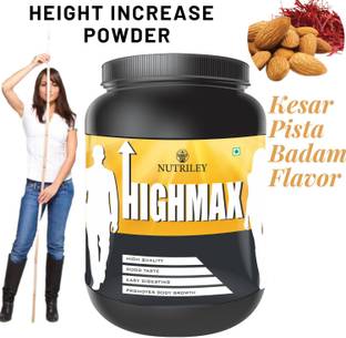 NUTRILEY HighMax Height Increase Growth Powder for Men and Women Kesar Pista Badam Flavor