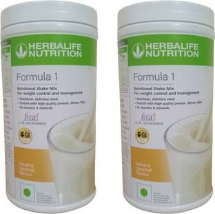 HERBALIFE Formula 1 Nutritional Shake Banana Flavour 2 Pcs Combo Pack Plant-Based Protein