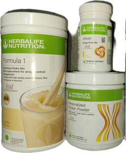 Herbalife Nutrition F1 Shake Vanilla + Protein Powder 200 G + Afresh - Lemon Protein Shake