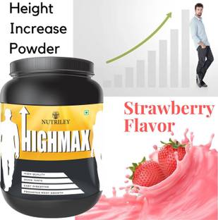NUTRILEY Highmax Height Increase Powder Height Increase Supplement Strawberry Flavor Weight Gainers/Mass Gainers