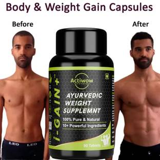 ACTIWOW i-gain+ improved formula ultimate weight gainer improves digestion & muscle mass Weight Gainers/Mass Gainers