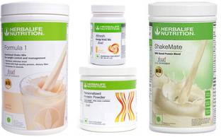 HERBALIFE Formula 1 Vanilla + Protein Powder 200 G + Afresh - Ginger + Shake Mate Protein Shake