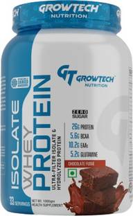 Growtech Isolate Hydrolyzed Protein 26G Protein5.6G BCAA 10.2G EAA 33 Servings ZERO SUGAR Whey Protein