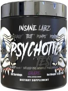 insane labz Psychotic TEST Grape Flavour 30 Servings Pre Workout