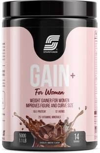 Sparkfusion Gain+ Women Weight Gainer For Improves Figure Chocolate Smoothie flavour 500 gm Weight Gainers/Mass Gainers