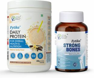 FYTIKA HEALTHCARE PRODUCTS Fytika Daily Protein Powder Vanilla Flavour & Strong Bones - 400 G, 60 Tablets Protein Blends