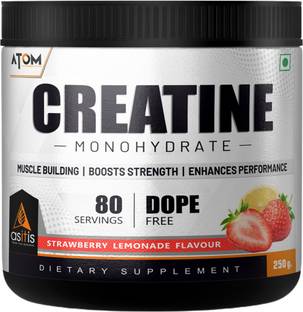 AS-IT-IS Nutrition Creatine Monohydrate 250g, Strawberry Lemonade, Dope Free Creatine