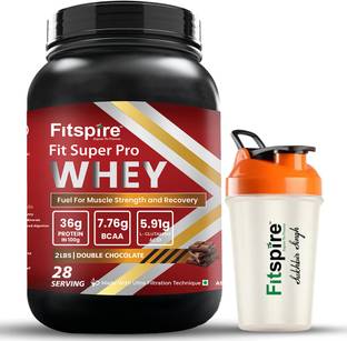 Fitspire Fit Super Pro Whey Protein with Shaker | 36g Protein per 100g Serving Whey Protein