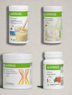 HERBALIFE F1 SHAKE MIX-KULFI,SHAKEMATE,PP-200GM AND TULSI (PACK OF 4) Protein Shake