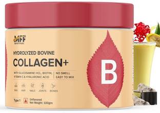 MyFitFuel Premium Bovine Collagen +Biotin, Hyaluronic Acid, Vitam. C &More 100g Unflavored Protein Shake
