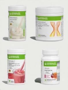 HERBALIFE F1 SHAKE MIX-STRAWBERRY,SHAKEMATE,PP-200GM AND KASHMIRI KAHWA (PACK OF 4) Protein Shake