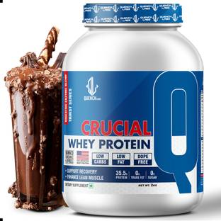 QUENCHLABZ Crucial Whey | 35.5g Protein | 0g Trans Fat | Probiotics | Digestive Enzymes Whey Protein