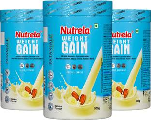 PATANJALI Nutrela Weight Gain Powder, 500g (Pack of 3) Weight Gainers/Mass Gainers