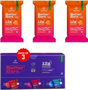 ROSIER Better Bars 12g Protein | pack of 3 | No Added Sugar | Natural Ingredients | Protein Bars