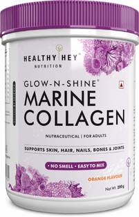 HealthyHey Nutrition Glow-n-Shine Marine Collagen Powder Hydrolyzed |Type 1 Collagen Whey Protein