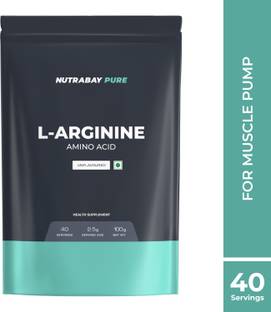 Nutrabay Pure 100% L-Arginine Powder - Muscle Building Amino Acid, Faster Recovery, Pre Workout