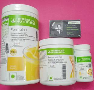 HERBALIFE Formula 1 Mango + Protein Powder 200 G+ Afresh Energy Drink - Ginger 50g Protein Shake