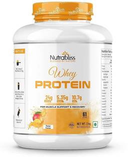 Nutrabliss Whey Protein Concentrate with Digestive Enzymes and Probiotics Muscle Support Whey Protein