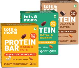 TOTS AND MOMS Dates & Nuts | Choco & Dates | Dates & Berries Protein Bars