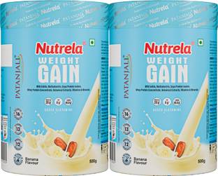 PATANJALI Nutrela Weight Gain Powder, Best Mass Gainer For Skinny Guys, 500g (Pack of 2) Weight Gainers/Mass Gainers