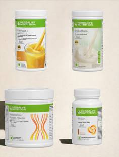 HERBALIFE F1 SHAKE MIX-MANGO,SHAKEMATE,PP-200GM AND CINNAMON (PACK OF 4) Protein Shake