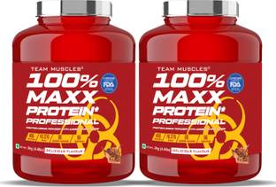 TEAM MUSCLES TM 100% Maxx Protein Professional (2 Kg-Pack Of 2) | Whey Protein | Gold Whey Whey Protein