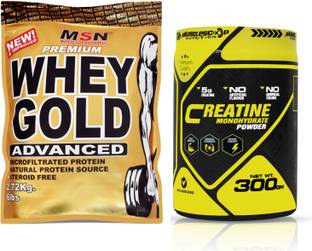MUSCLE SIZE Whey Gold protein With 300g Unflavored Creatine Monohydrate Powder Combo Pack Whey Protein