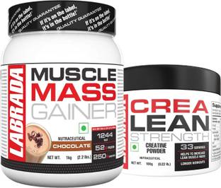 Labrada MUSCLE MASS GAINER 1 KG (CHOCOLATE)+CREA LEAN 100 GM Weight Gainers/Mass Gainers