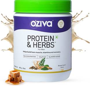 OZiva Protein & Herbs for Men | Muscle Building | No Added Sugar |Recovery and Stamina Whey Protein