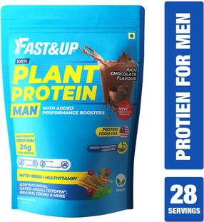 FAST&UP Plant Protein for Men - Added Multivitamins, Energy Blend & Performance Boosters Plant-Based Protein