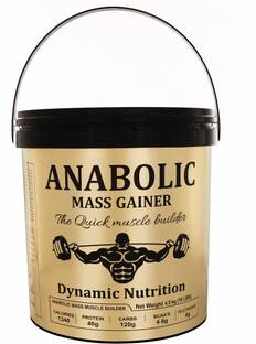 Dynamic Nutrition Anabolic Mass Gainer With High Calories 1340 (4.5kg 10Lbs Mango) Weight Gainers/Mass Gainers