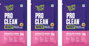 Yogabar Whey Protein Isolate + Concentrate|Chocolate 105g |25g Protein/Scoop|35g x 3 Whey Protein