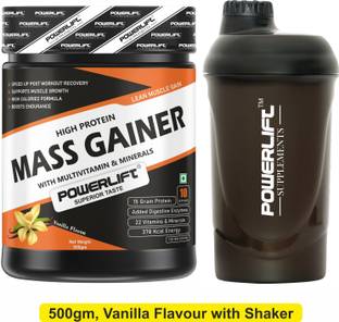 POWERLIFT Mass Gainer with Shaker High Protein with Vitamins & Minerals Weight Gainers/Mass Gainers