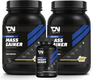 DNUTRIXN Advance High Protein Mass Gainer |Protein 63G | Calorie 1200+Kcal |Multivitamin+ Weight Gainers/Mass Gainers