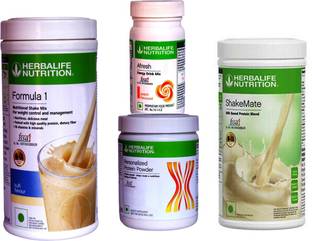Herbalife Nutrition FORMOLA 1 SHAKE KULFI +PROTIEN 200g +AFRESH PEACH + SHAKEMATE MILK POWDER Whey Protein