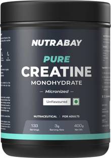Nutrabay Pure Micronised Creatine Monohydrate | Pre/Post Workout Supplement -400 Gram Creatine