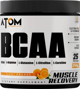 AS-IT-IS Nutrition ATOM BCAA 250g with L-arginine, L-Carnitine, L-Citrulline Tangy Orange Flavor BCAA