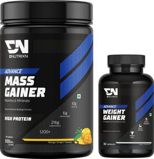 DNUTRIXN Advance Mass Gainer with High Protein &Calories |Digestive Enzyme, Multivitamin+ Weight Gainers/Mass Gainers