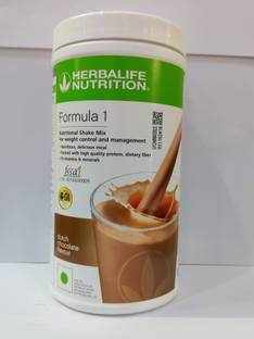 HERBALIFE Formula 1 shakes, including fruit flavors like fruit, CHOCOLATE. Plant-Based Protein