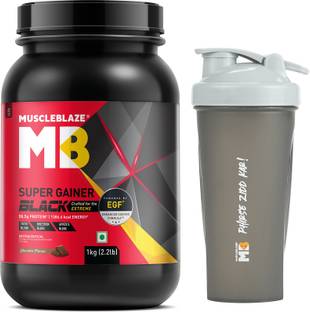 MUSCLEBLAZE Super Black with EGF™, for Muscle with 650 ml Shaker Weight Gainers/Mass Gainers