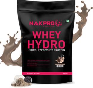 Nakpro HYDRO Whey Protein Hydrolyzed Supplement Powder - 1 kg Cookies & Cream Whey Protein