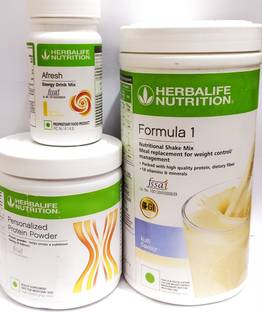 HERBALIFE Formula1 Kulfi Flavor 500g Protine Powder 200g & Lemon Afresh 50g Plant-Based Protein