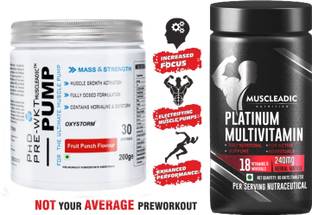 MUSCLEADIC PHD PUMP 30 Serving Combo multivitamin 90 Tablet Pre Workout