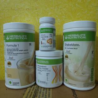 Herbalife Nutrition WEIGHT LOSS COMBO F1 VANILLA SHAKE SHAKEMATE PROTEIN POWDER 200GM AFRESH ELAICHI Protein Bars