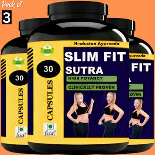 Hindustan Ayurveda Slim Fit Sutra, Weight Loss, Body Fat, Ayurvedic Product, Capsule, Pack of 3 Whey Protein