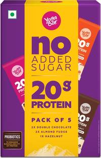 Yogabar No Added Sugar 20g Protein Bars Variety Pack | Pack of 5 Protein Bars